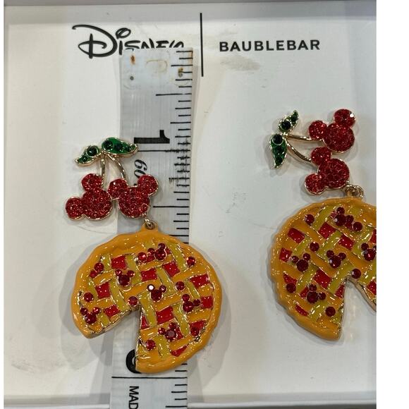 NIB Disney x Baublebar Cherry Pie Earrings Mickey Mouse Hidden Gems 2024 Fall - Picture 5 of 13
